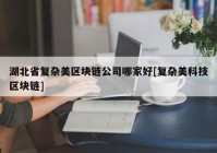 湖北省复杂美区块链公司哪家好[复杂美科技区块链]